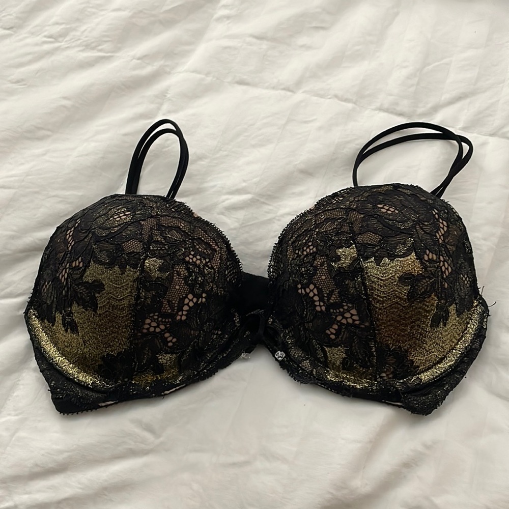3/$15 VS lace bra adorned with small bow and beads